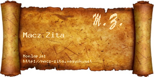 Macz Zita névjegykártya