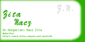 zita macz business card